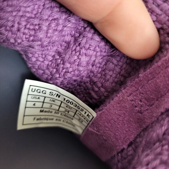UGG Australia Heirloom Laceup Boots LaceUp Purple Woven Knit Ribbon Lilac - Picture 10 of 10